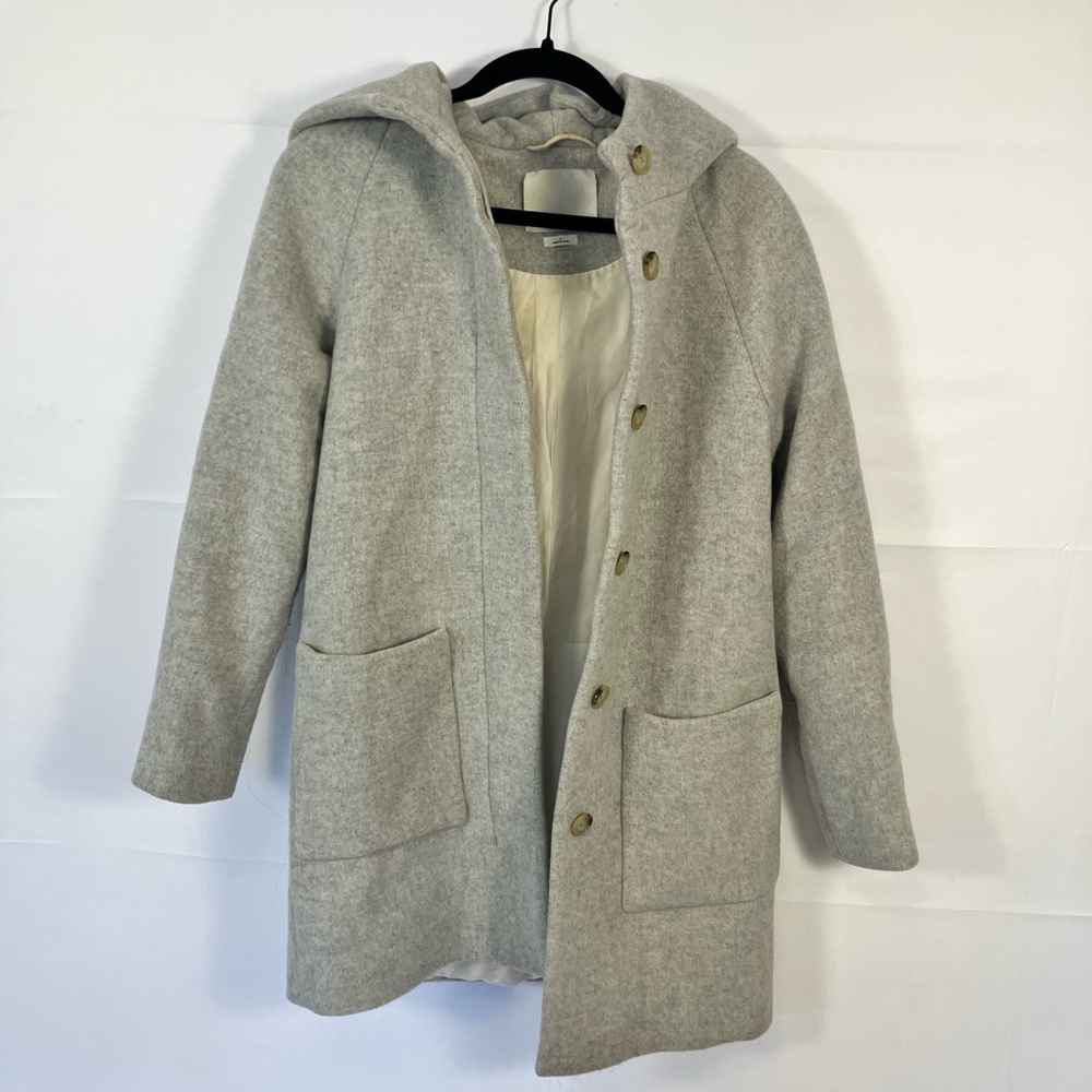 Aritzia Wilfred Heather Gray Hooded Coat